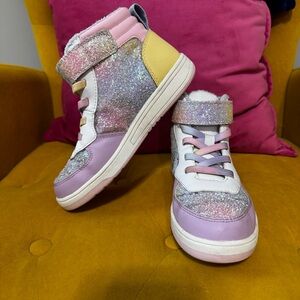 H&M Warm-lined Glittery High Top Sneakers - GC - Size 13.5